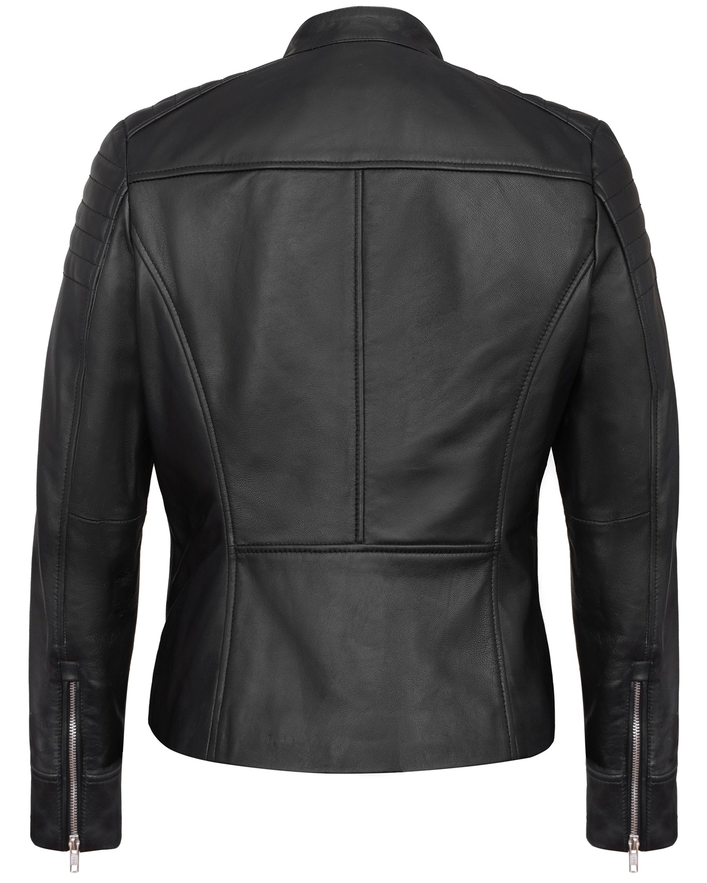 Black Women’s Lambskin Leather Biker Jacket – Real Stylish Moto