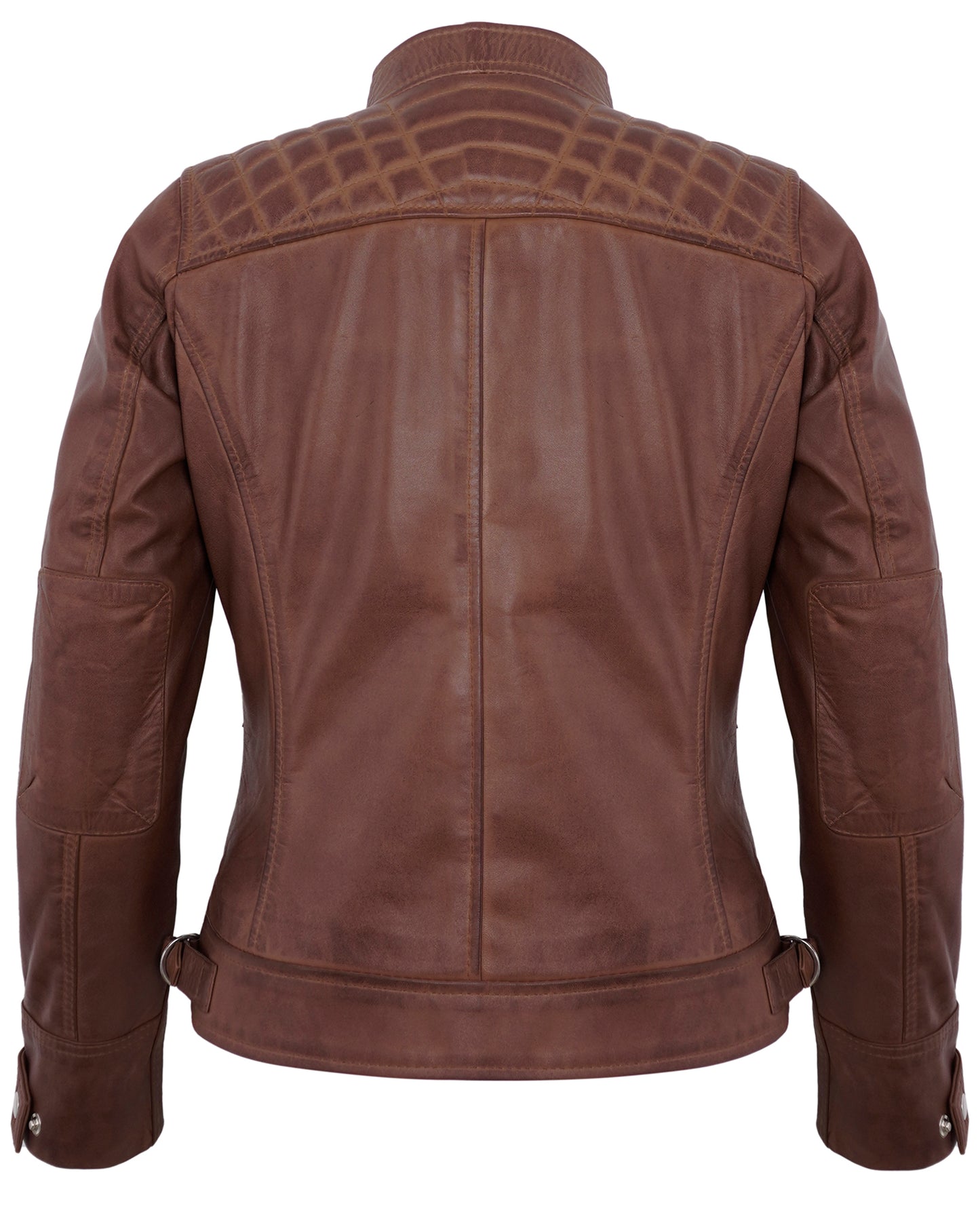 Brown Leather Cafe Racer Jackets for Women – Real Lambskin Biker Style