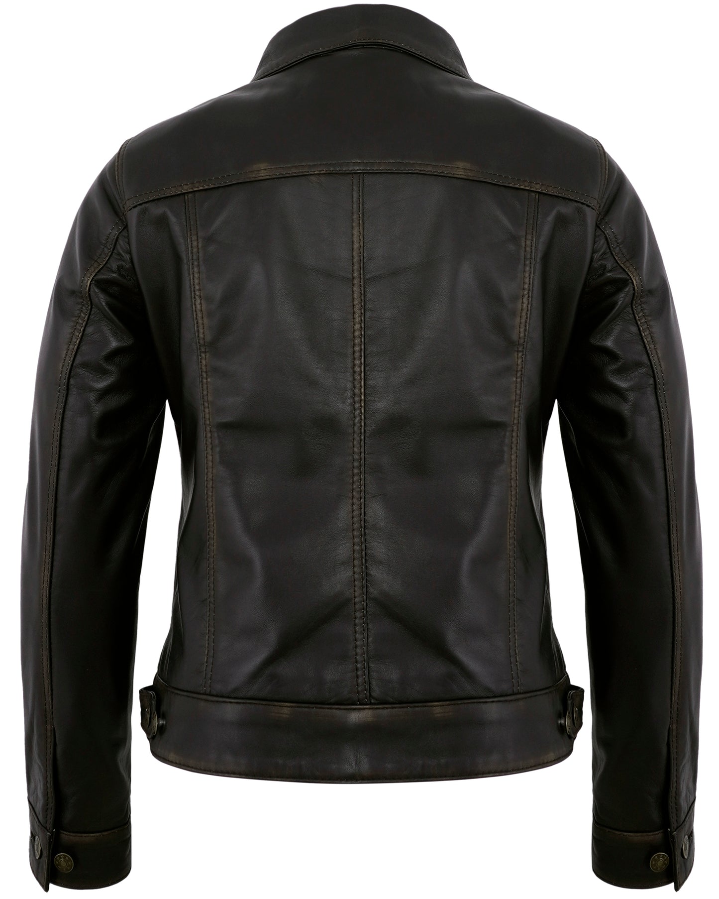 Ruboff Leather Jacket Trucker – Real Lambskin Vintage Style for Women