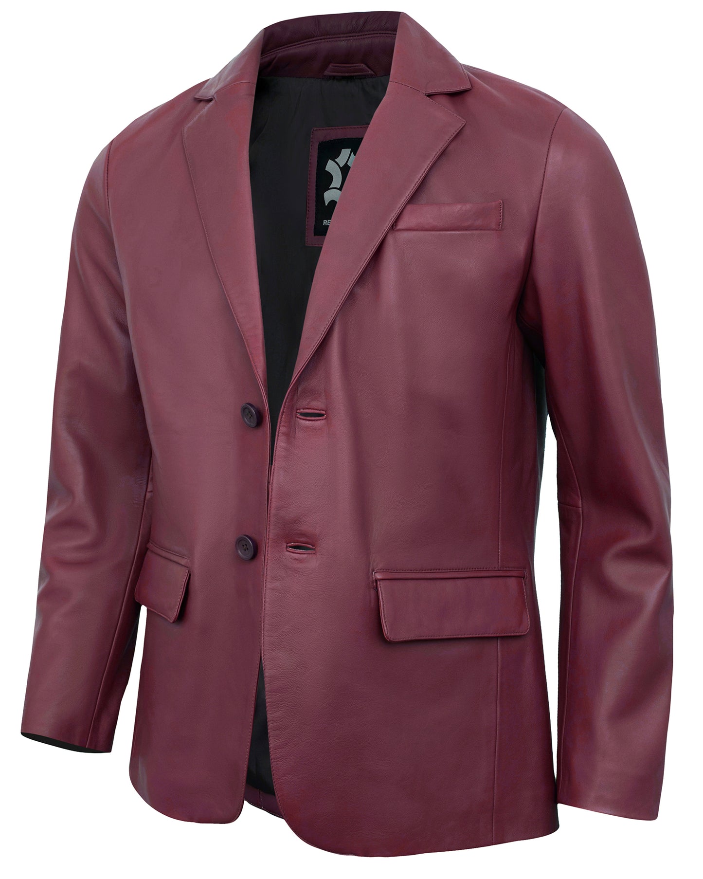 maroon-leather-blazer-men