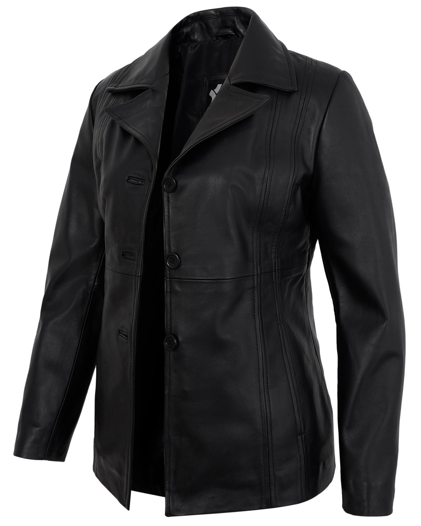 Black Leather Blazers for Women – Stylish Casual Real Lambskin Jacket