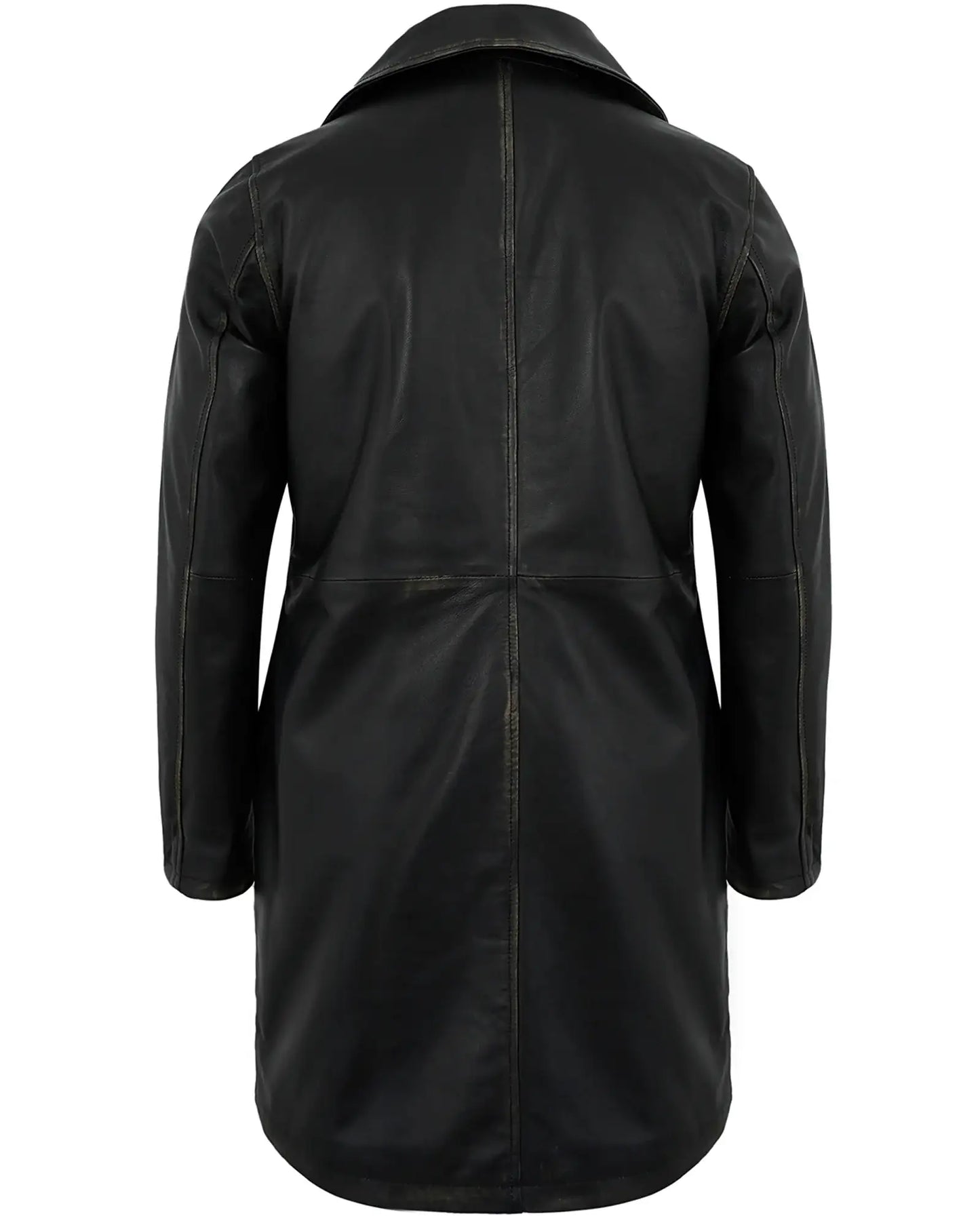 Men’s Black Ruboff Leather Car Coat – Casual Real Lambskin Jacket
