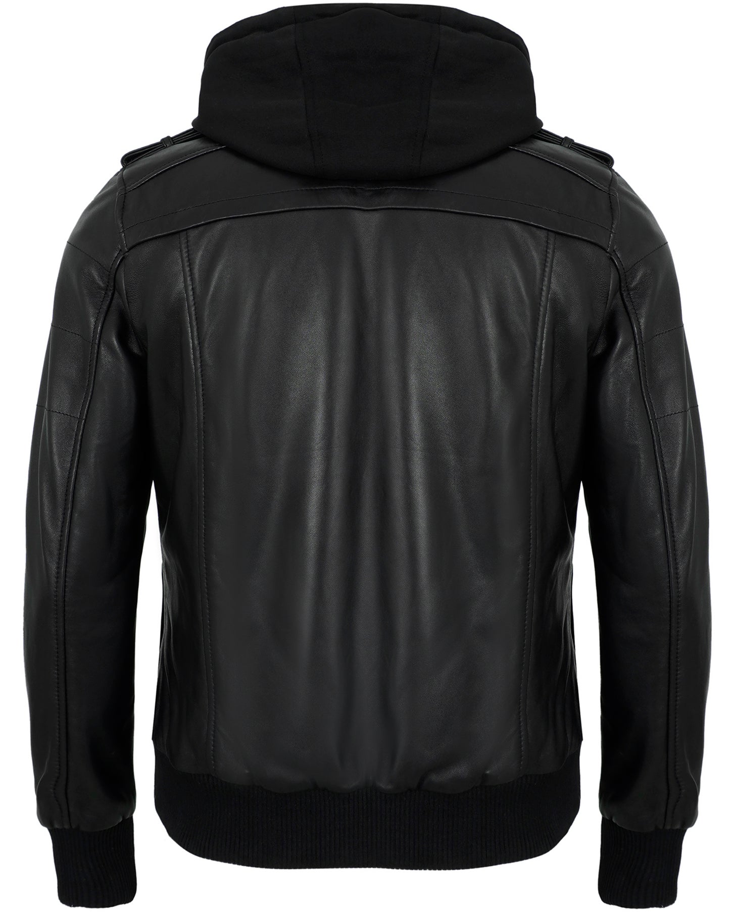 Black Hooded Leather Jackets Men – Real Lambskin with Detachable Hood