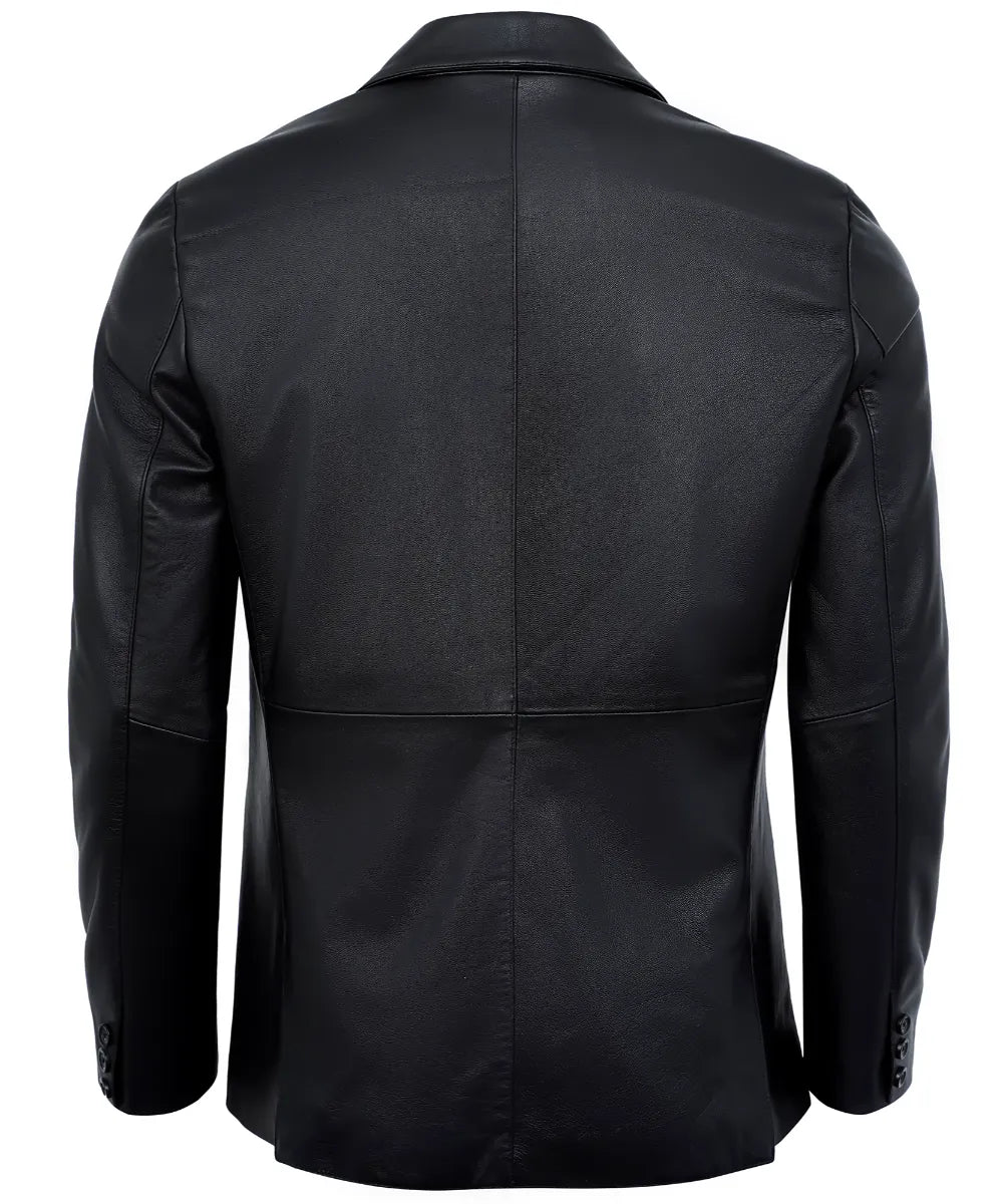 2-button-black-leather-blazer-men