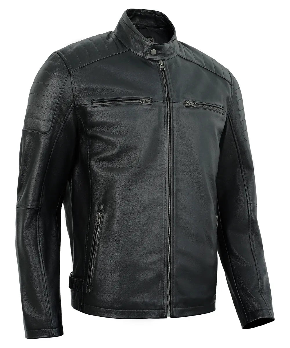 mens-distressed-black-leather-biker-jacket