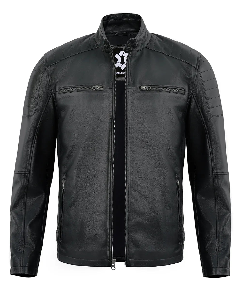 mens-distressed-black-leather-biker-jacket