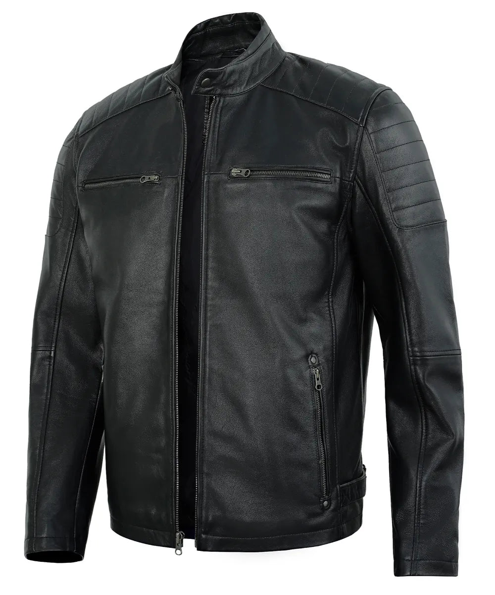 mens-distressed-black-leather-biker-jacket