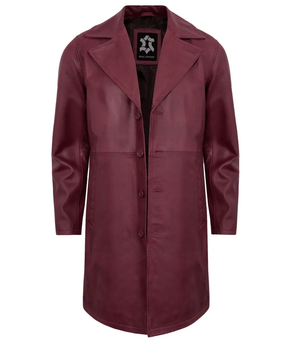 mens-maroon-leather-car-coat