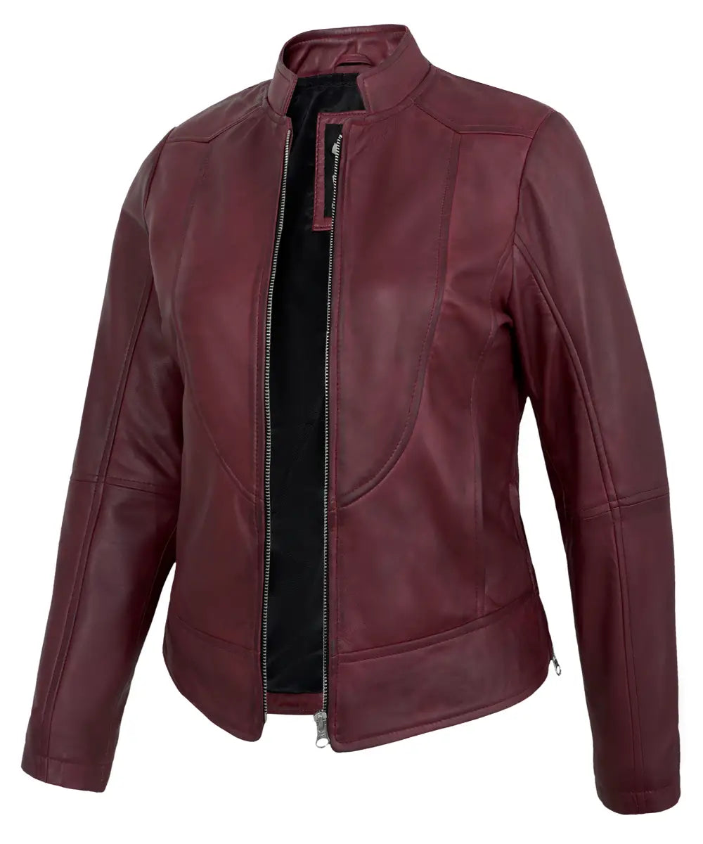 maroon-womens-cafe-racer-leather-jacket