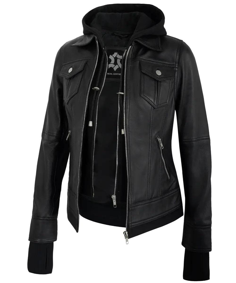 womens-hooded-leather-jackets-black