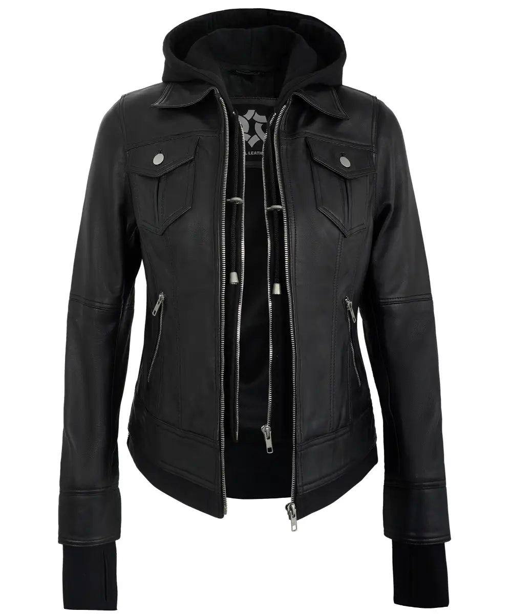 womens-hooded-leather-jackets-black