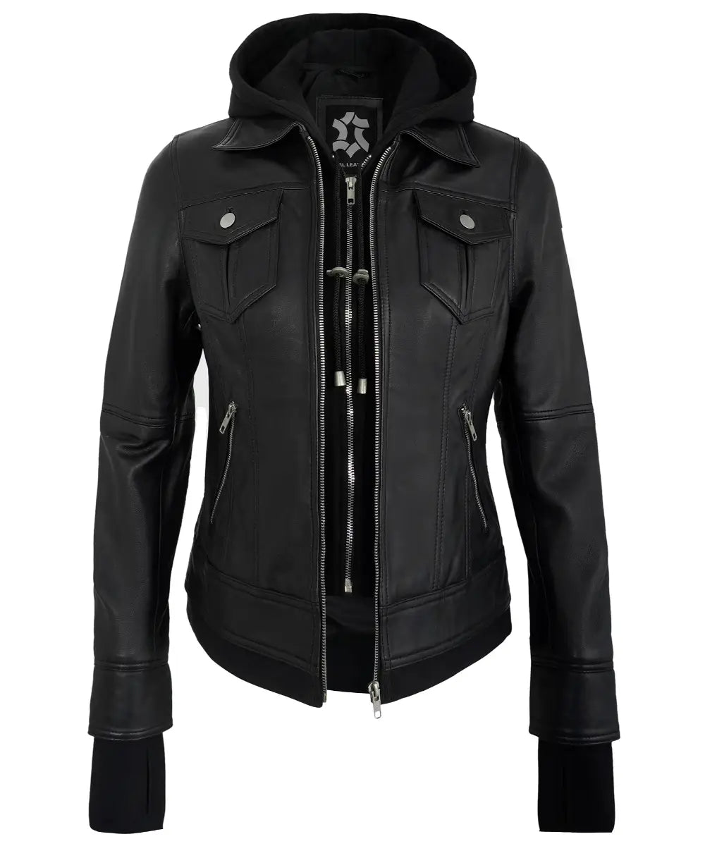 womens-hooded-leather-jackets-black