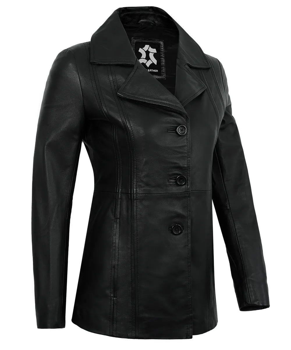 black-leather-blazer-women
