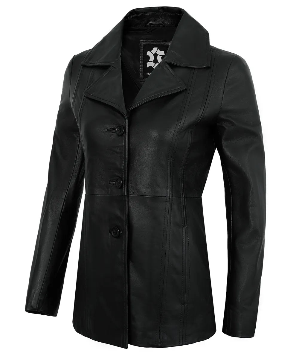 black-leather-blazer-women