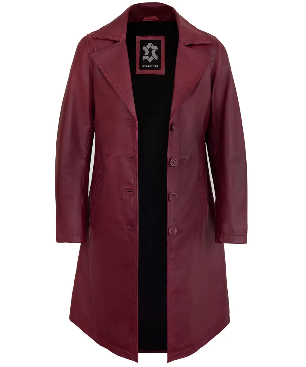 maroon-leather-car-coat-womens