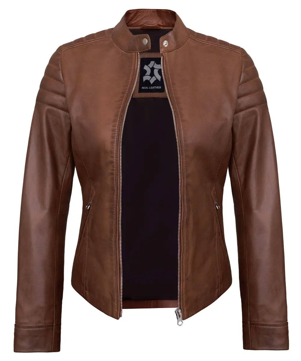 brown-womens-lambskin-leather-biker-jacket