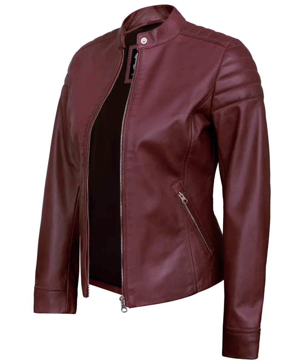 maroon-womens-lambskin-leather-biker-jacket