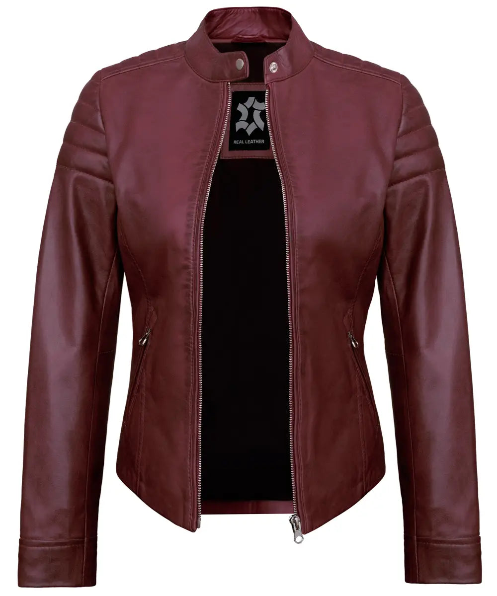 maroon-womens-lambskin-leather-biker-jacket