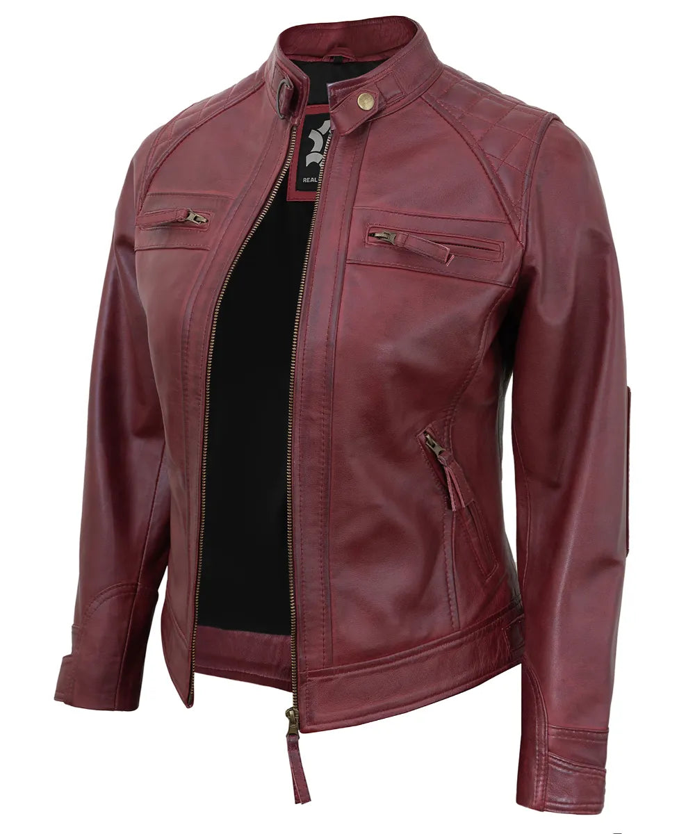 maroon-leather-cafe-racer-jackets-for-women