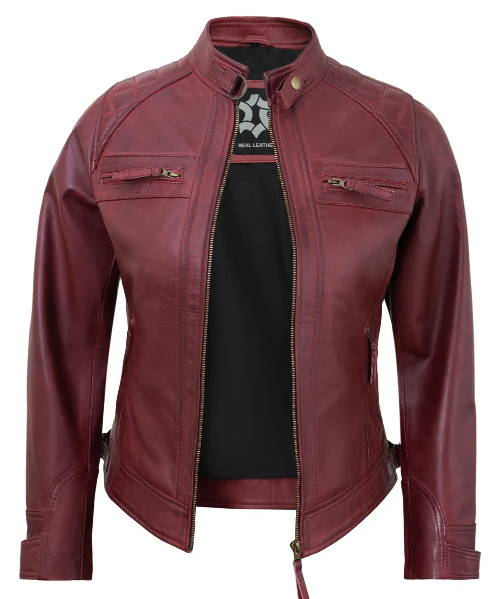 maroon-leather-cafe-racer-jackets-for-women