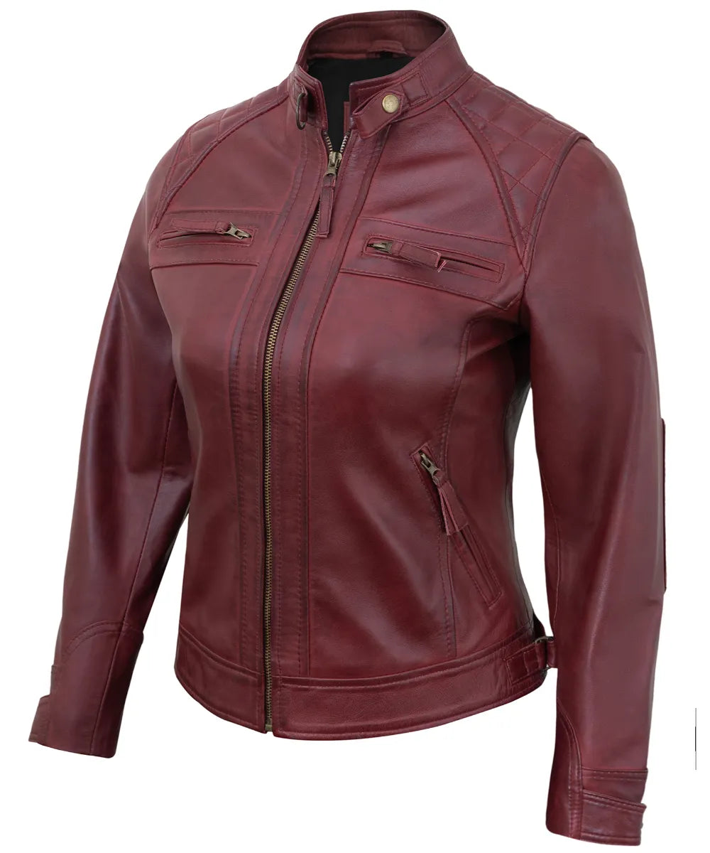 maroon-leather-cafe-racer-jackets-for-women