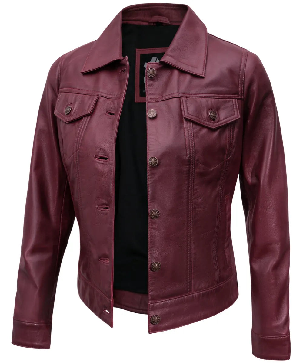 maroon-leather-jacket-trucker