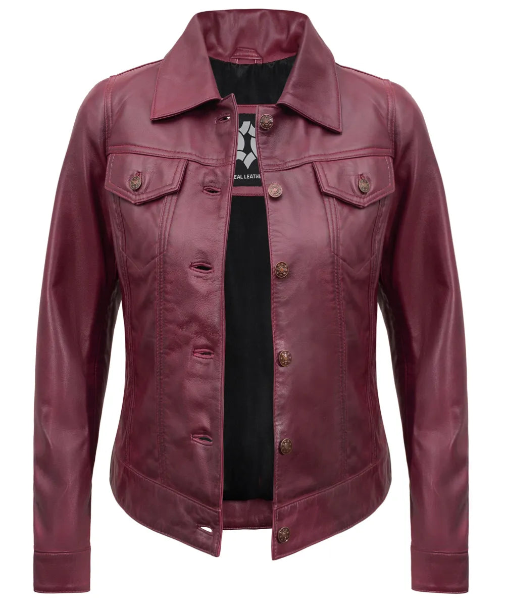 maroon-leather-jacket-trucker