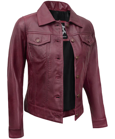 maroon-leather-jacket-trucker