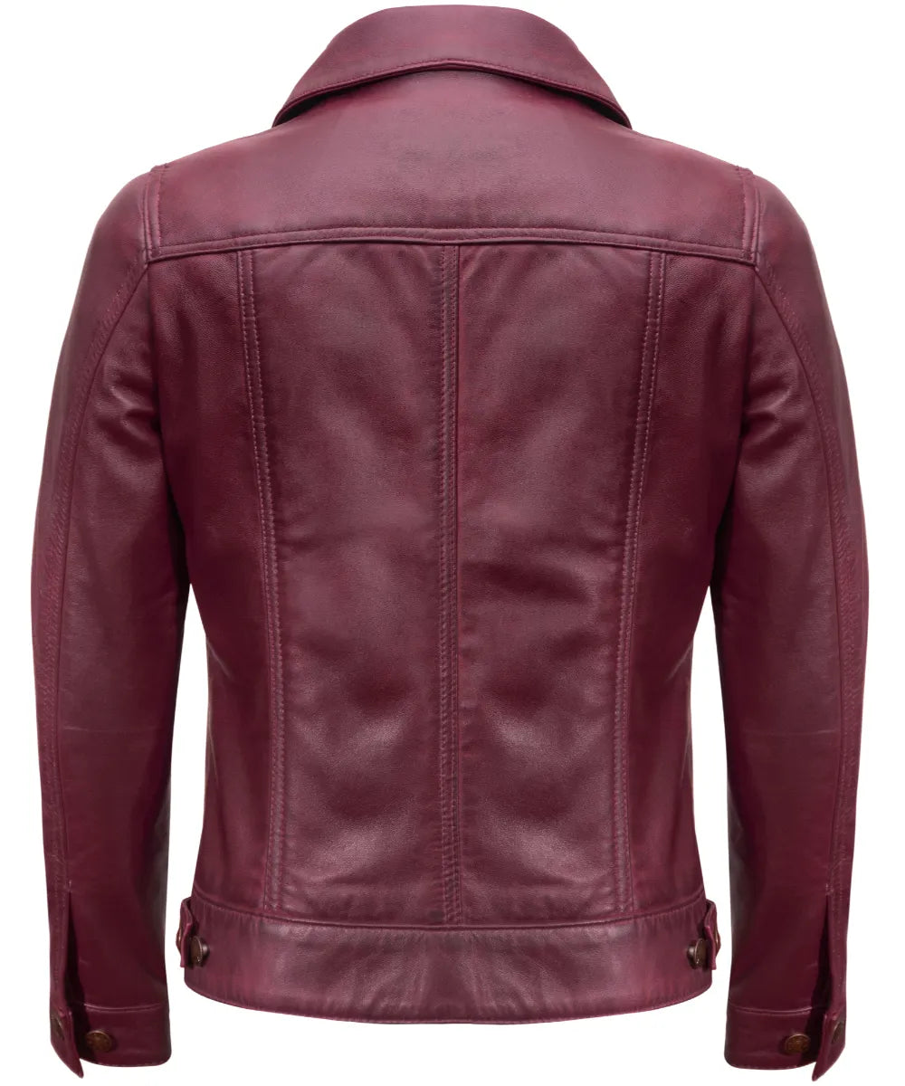maroon-leather-jacket-trucker