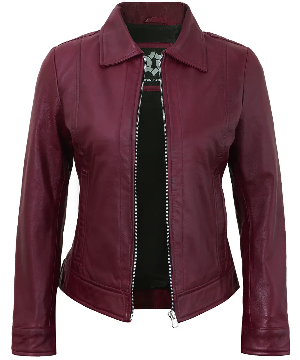 maroon-cafe-racer-down-collar-jackets