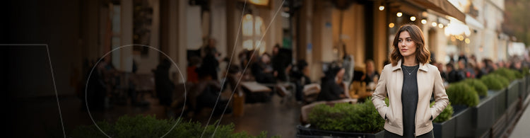 Beige Leather Jacket Women