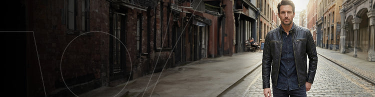 Men's Distressed Leather Jacket