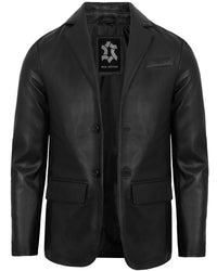 2-button-black-leather-blazer-men