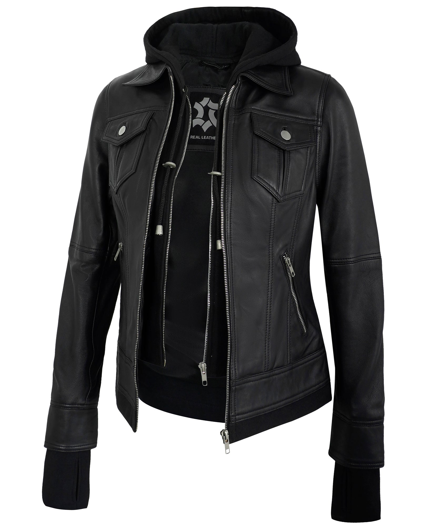 womens-hooded-leather-jackets-black