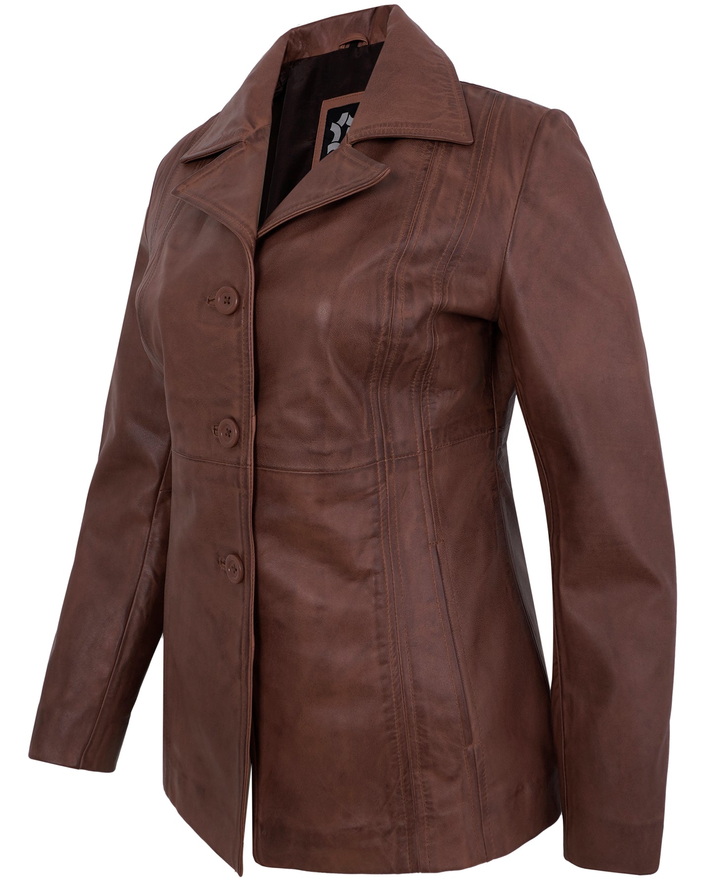 Brown Leather Blazers for Women – Elegant Casual Real Lambskin Jacket