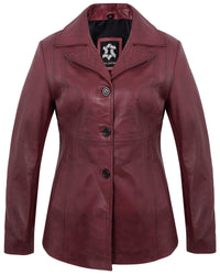 maroon-vintage-leather-blazer-women