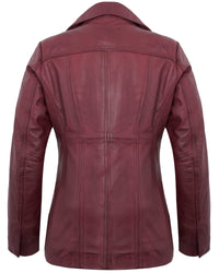 maroon-vintage-leather-blazer-women