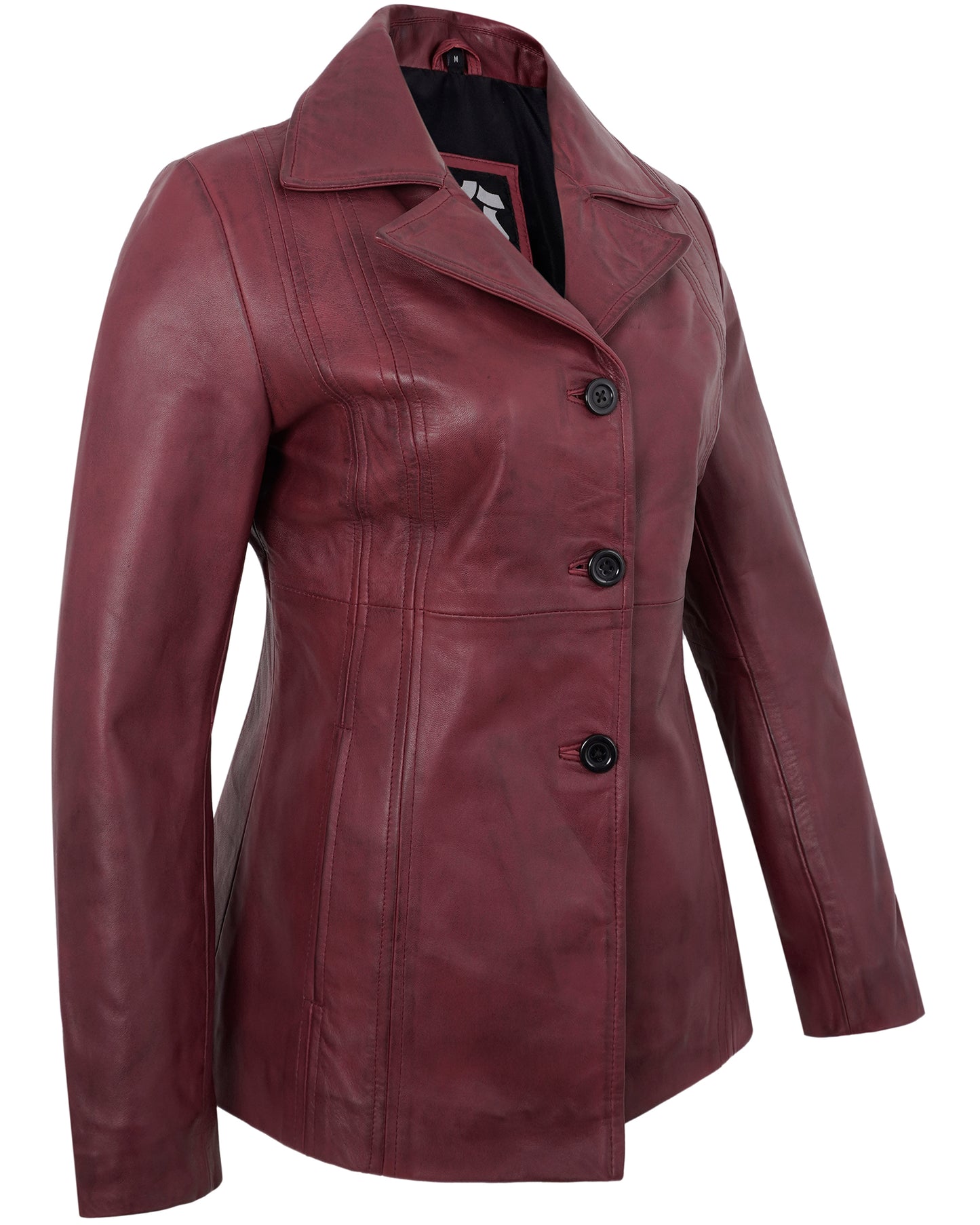 Maroon Leather Blazers for Women – Vintage Casual Real Lambskin Jacket