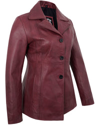 maroon-vintage-leather-blazer-women