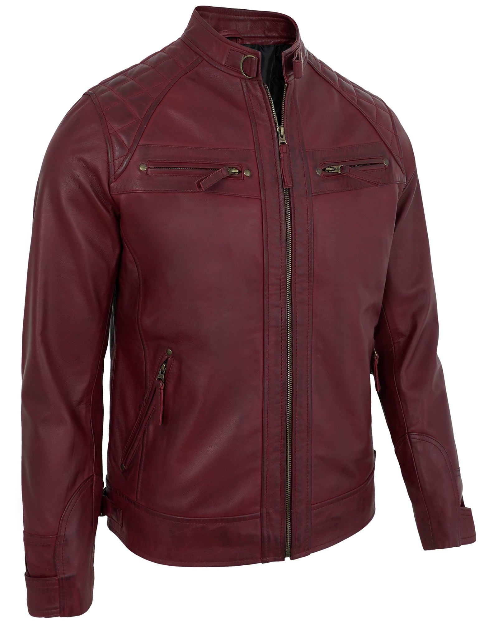 mens-maroon-biker-leather-jacket