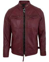 mens-maroon-biker-leather-jacket