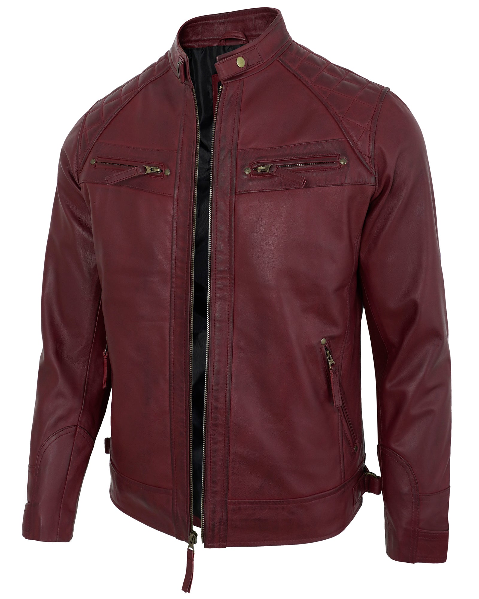 mens-maroon-biker-leather-jacket