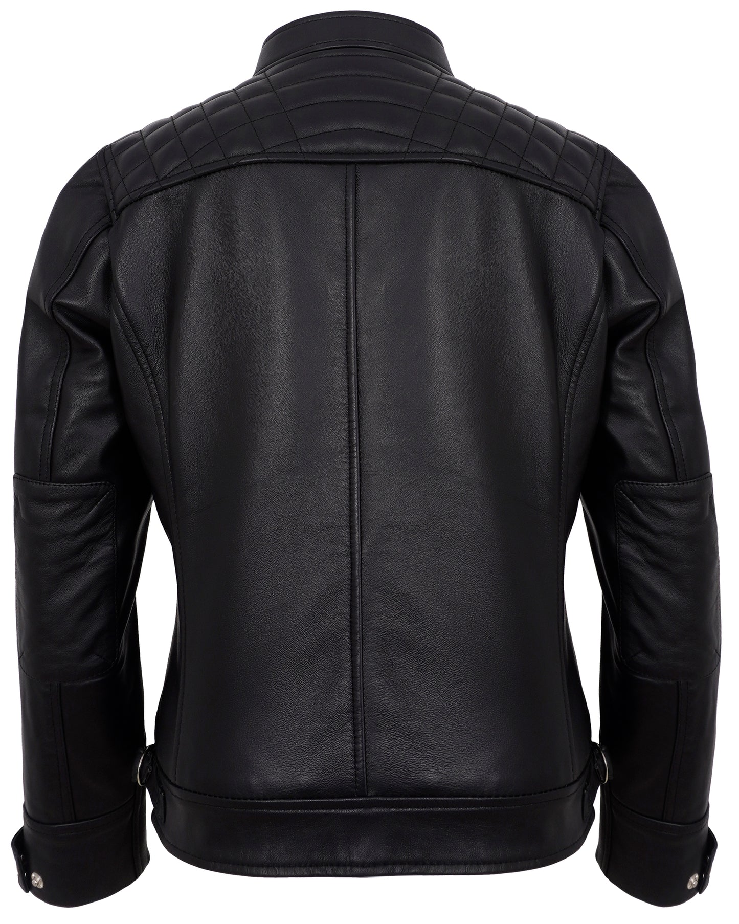 Black Leather Cafe Racer Jackets for Women – Real Lambskin Quilted