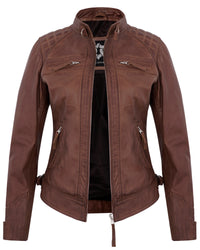 brown-leather-cafe-racer-jackets-for-women