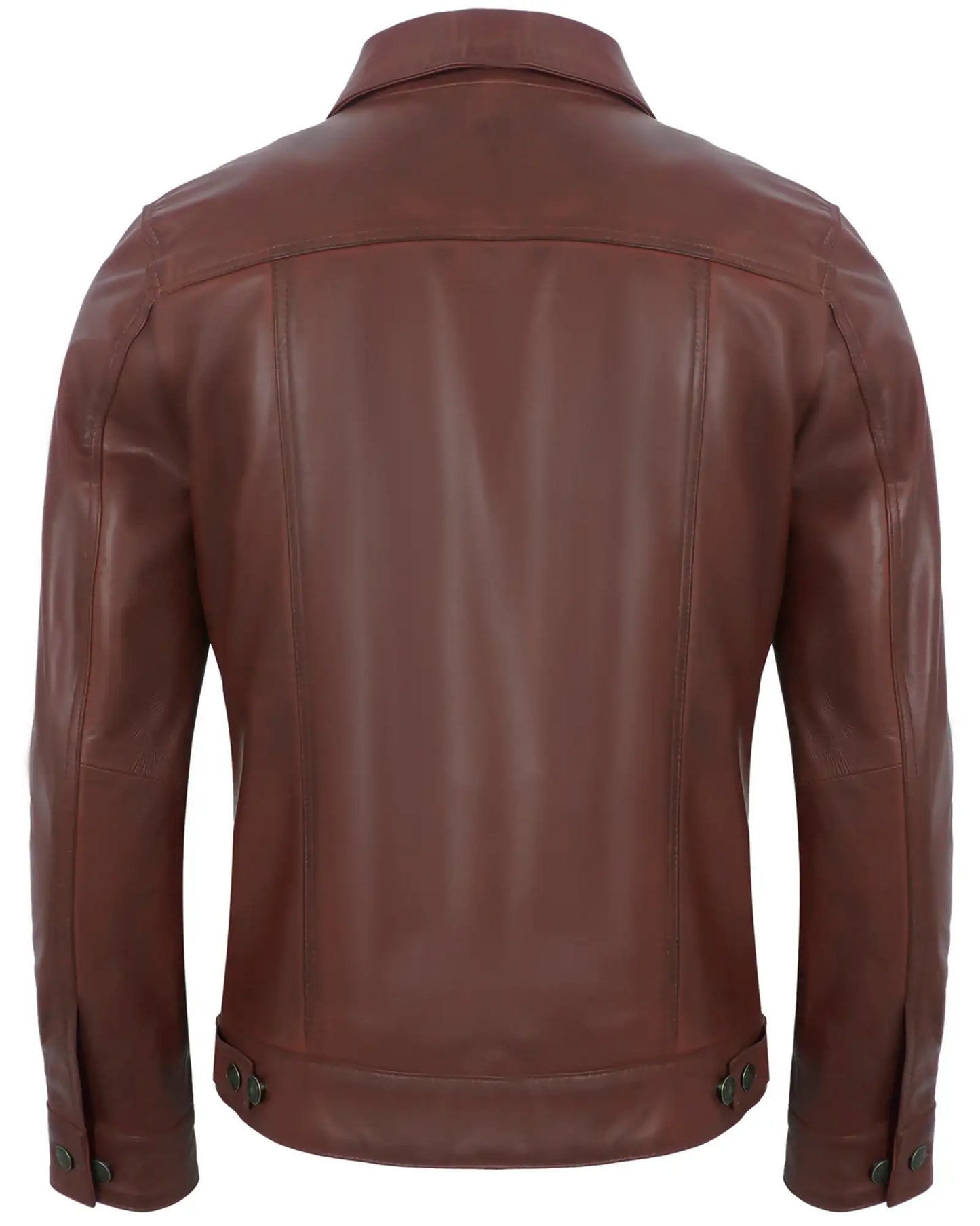 Brown Vintage Leather Jacket for Men – Real Lambskin Trucker Style