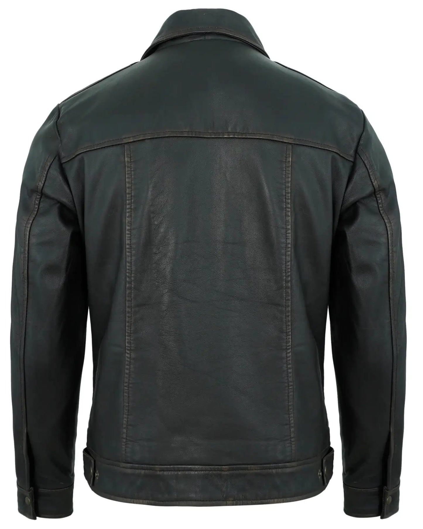 Black Ruboff Men’s Motorcycle Leather Jackets – Real Lambskin Classic Turn Down Collar