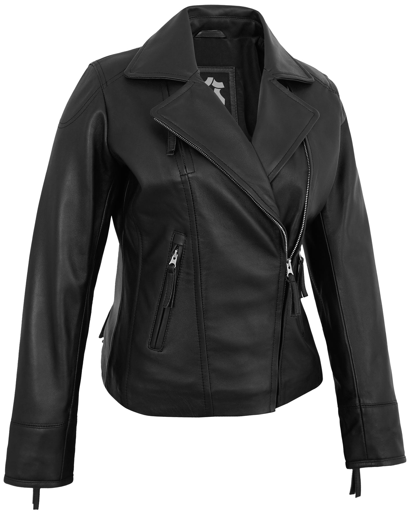 Black Women's Motorcycle Leather Jackets – Real Lambskin Biker Jacket