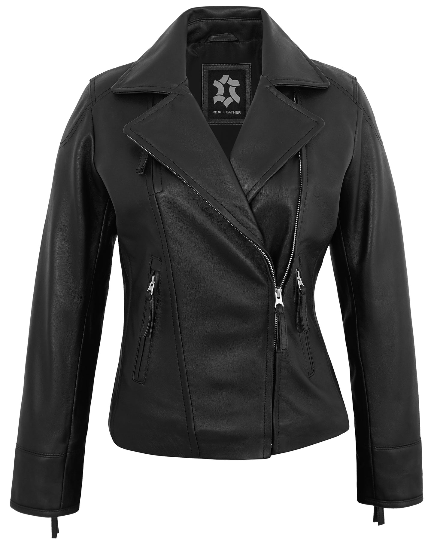 Black Women's Motorcycle Leather Jackets – Real Lambskin Biker Jacket