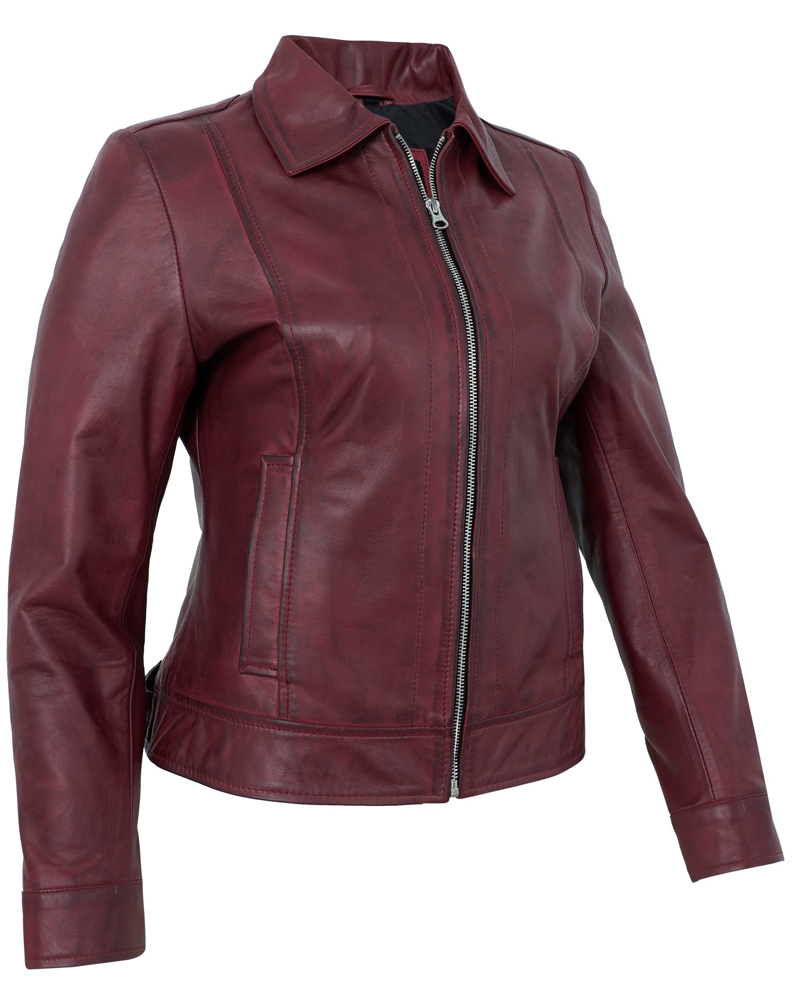 maroon-cafe-racer-down-collar-jackets