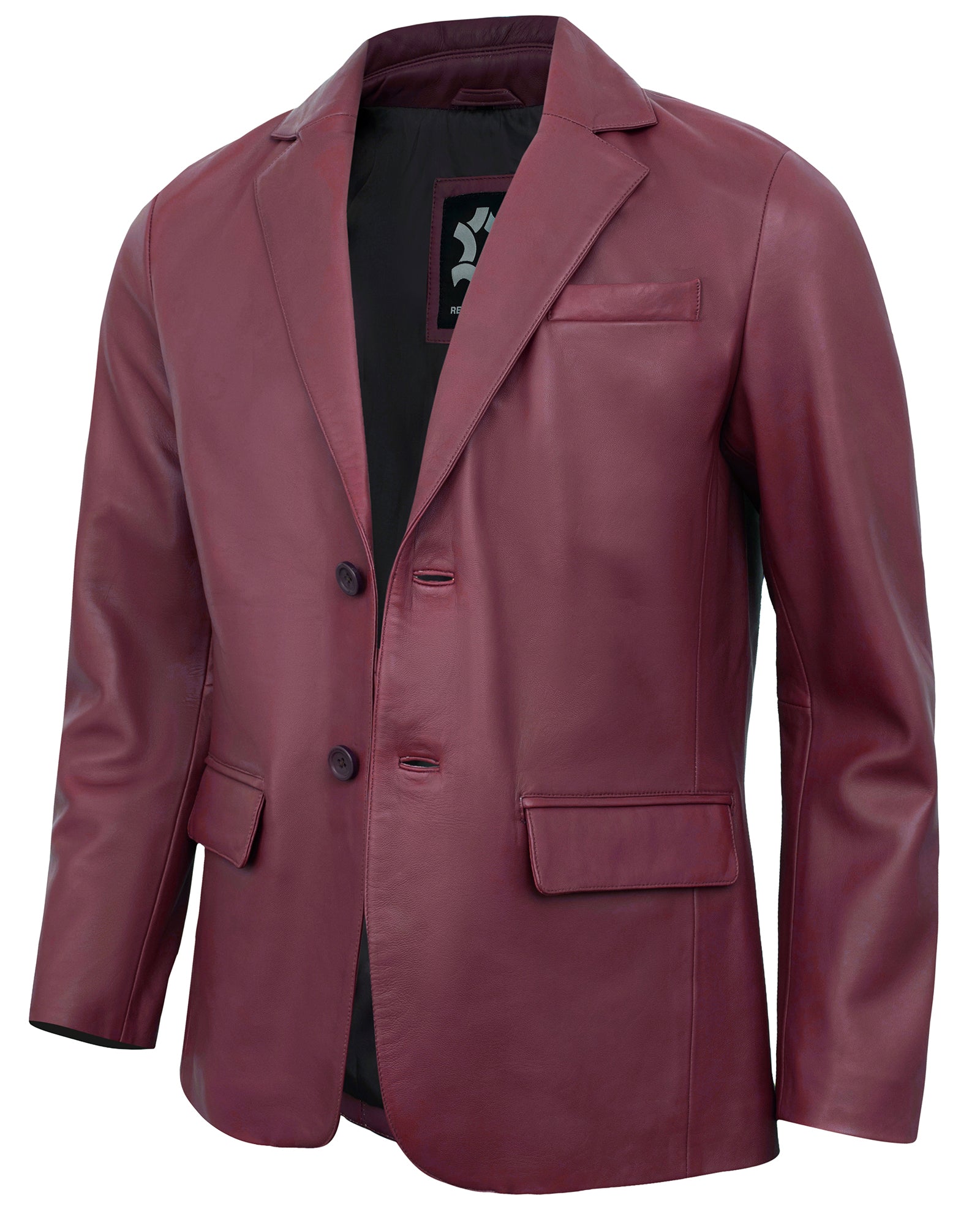 maroon-leather-blazer-men